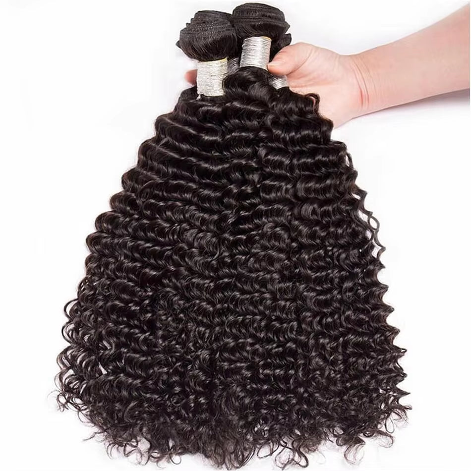 Luxe 32-Inch Deep Wave Brazilian Hair Bundles - Soft, Curly Water Wave Extensions