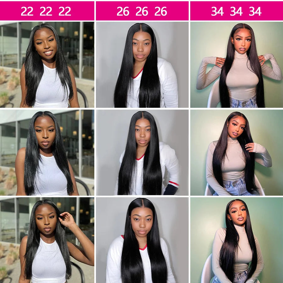 Luxurious 10A Brazilian Human Hair Weave Bundles - Straight Buss Down Extensions in 30-40 Inch Lengths